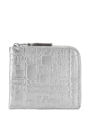 Comme Des Garçons embossed leather card holder - Silver
