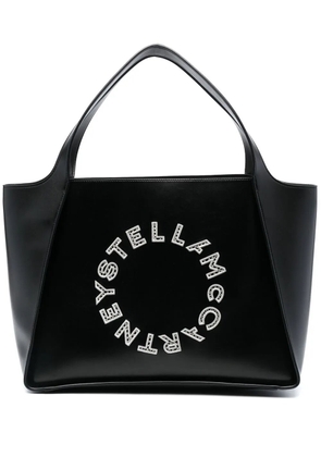 Stella McCartney broderie anglaise-logo tote bag - Black