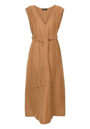 Fabiana Filippi belted V-neck midi dress - Neutrals