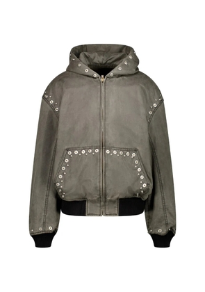 We11done studded hooded jacket - Grey