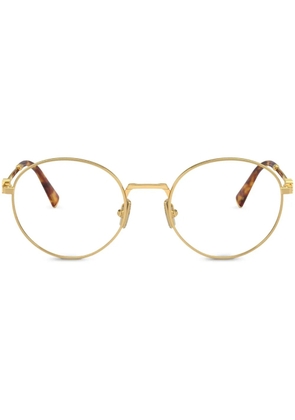 Miu Miu Eyewear metallic round-frame glasses - Gold