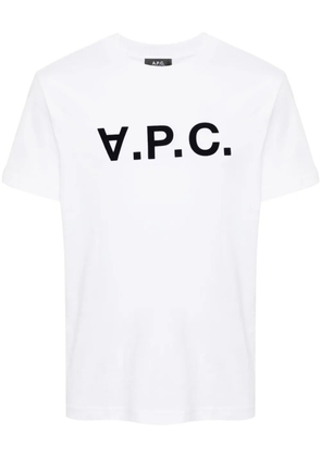 A.P.C. flocked-logo cotton T-shirt - White