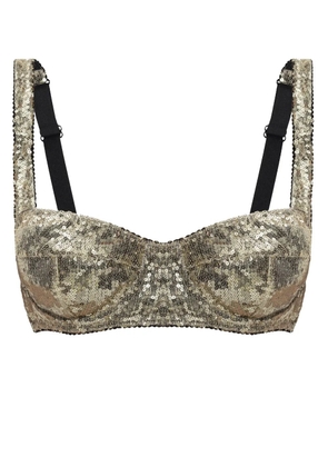 Dolce & Gabbana sequin bra - Gold