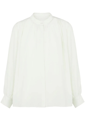 Yves Salomon pleated silk shirt - Green