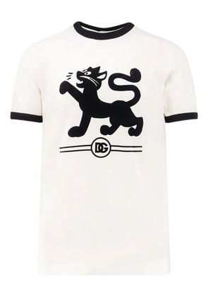 Dolce & Gabbana flocked-print crew-neck T-shirt - White