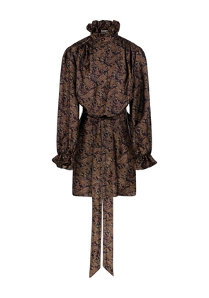 Saint Laurent paisley-print silk dress - Blue