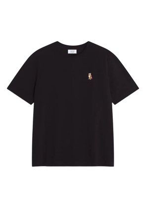 Maison Kitsuné fox-embroidered T-shirt - Black