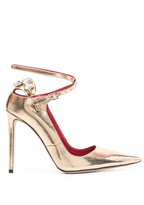 HARDOT 115mm metallic ankle-strap pumps - Gold