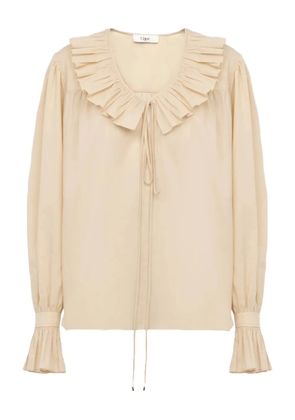 Chloé ruffled-cuffs cotton blouse - Neutrals