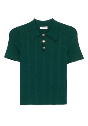 SANDRO jersey polo top - Green