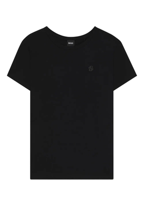 BOSS logo-embroidered cotton T-shirt - Black