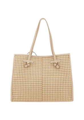 GIANNI CHIARINI Marcella houndstooth shoulder bag - Neutrals