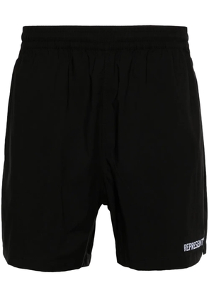 Represent embroidered-logo track shorts - Black