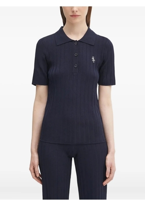 Sporty & Rich ribbed polo shirt - Blue