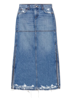 RE/DONE split mid-rise denim skirt - Blue