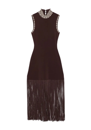SANDRO high-neck fringe dress - Brown