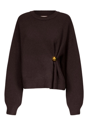 LouLou de Saison metallic-ornament crew-neck sweater - Brown