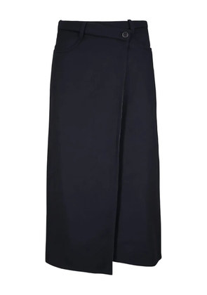 Brunello Cucinelli wrap-front midi skirt - Blue