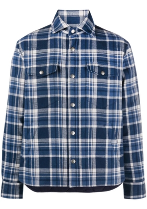 Brunello Cucinelli plaid-check padded jacket - Blue