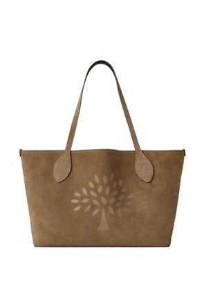 Mulberry Tree-motif suede tote bag - Brown