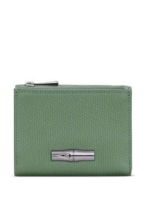 Longchamp Le Roseau textured-leather zip wallet - Green