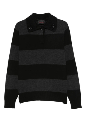 Simone Rocha striped polo sweater - Black