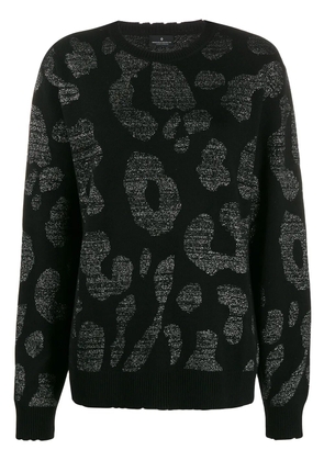 COUNTY OF MILAN leopard print sweater - Black