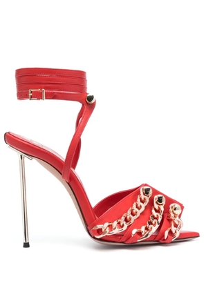 HARDOT 120mm chain-link detail sandals - Red