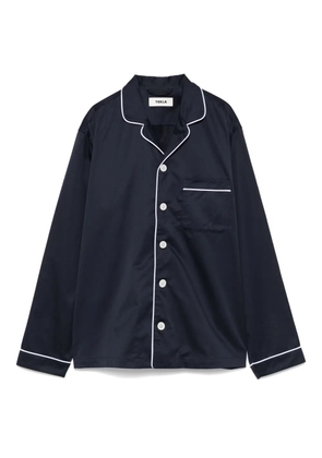 TEKLA sateen pajama top - Blue