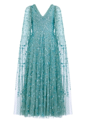 Needle & Thread sequin-embellished gown - Green