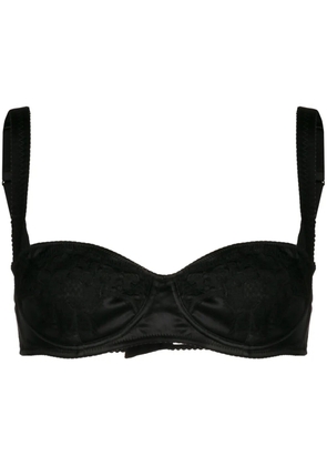 Dolce & Gabbana lace-detail satin balconette bra - Black