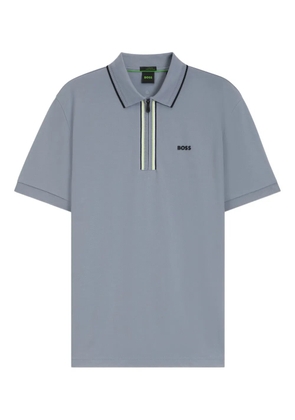 BOSS short-zip polo shirt - Blue