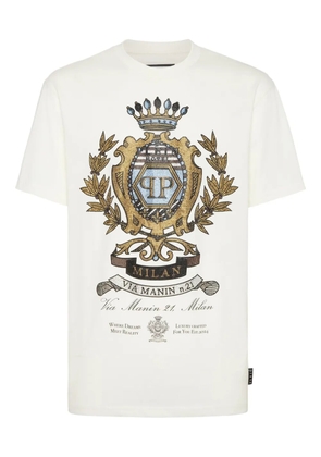 Philipp Plein Stones crest-embellished T-shirt - White