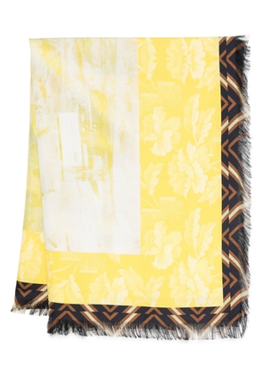 Pierre-Louis Mascia floral-print fringed scarf - Yellow
