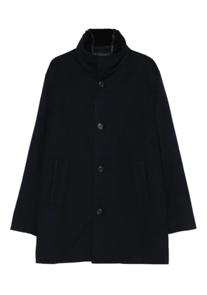 Paul & Shark high-neck fur-trimmed coat - Blue