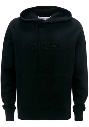 JW Anderson logo-embroidered cotton hoodie - Black