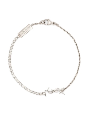 Saint Laurent Cassandre-charm chain-link bracelet - Silver
