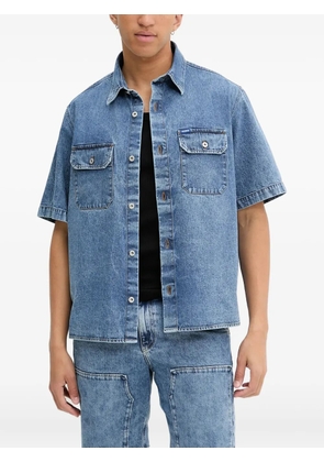 HUGO short-sleeve cotton denim shirt - Blue