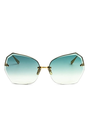 Linda Farrow geometric-frame sunglasses - Gold