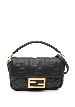 Fendi Pre-Owned 2010-2025 Mini Zucca Embossed Leather Baguette satchel - Black