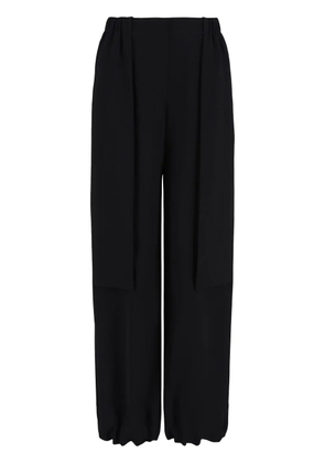 Giorgio Armani elasticated-waistband straight-leg trousers - Black