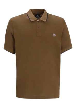 Paul Smith zebra-motif cotton polo shirt - Brown