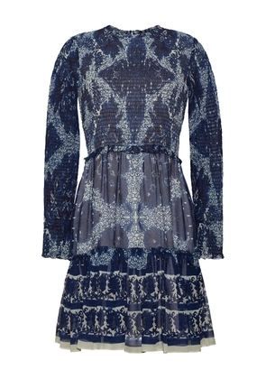 Cara Cara smocked ruffled dress - Blue