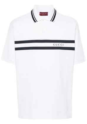 Gucci logo-print polo shirt - White