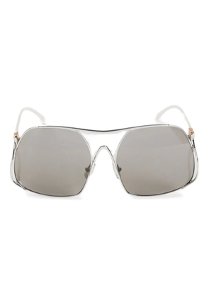Miu Miu Eyewear logo-lettering sunglasses - Grey