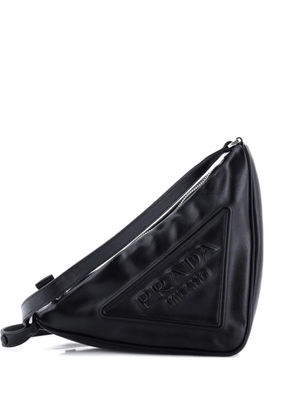 Prada Pre-Owned Triangle Logo Zip Crossbody Bag Embossed Grace Lux Small shoulder bag - Black
