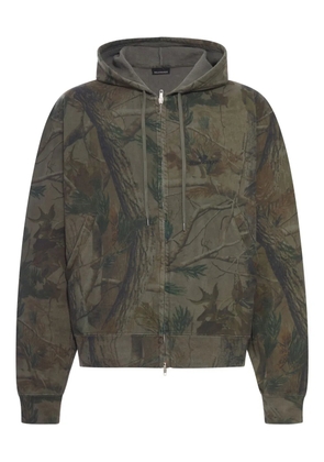 Balenciaga A13 zipped camouflage hoodie - Green