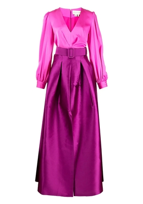 Sachin & Babi Zoe belted satin gown - Pink