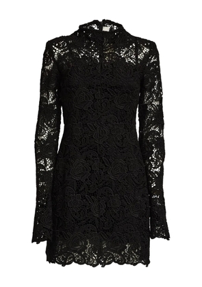 Sportmax lace long-sleeve mini dress - Black