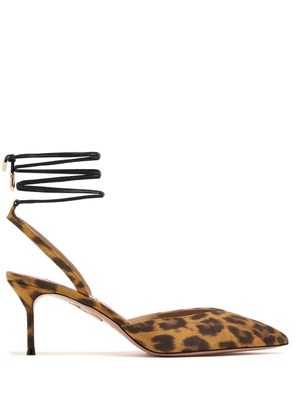 Aquazzura Beyond 65mm leather pumps - Brown